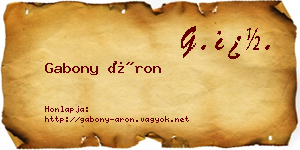 Gabony Áron névjegykártya